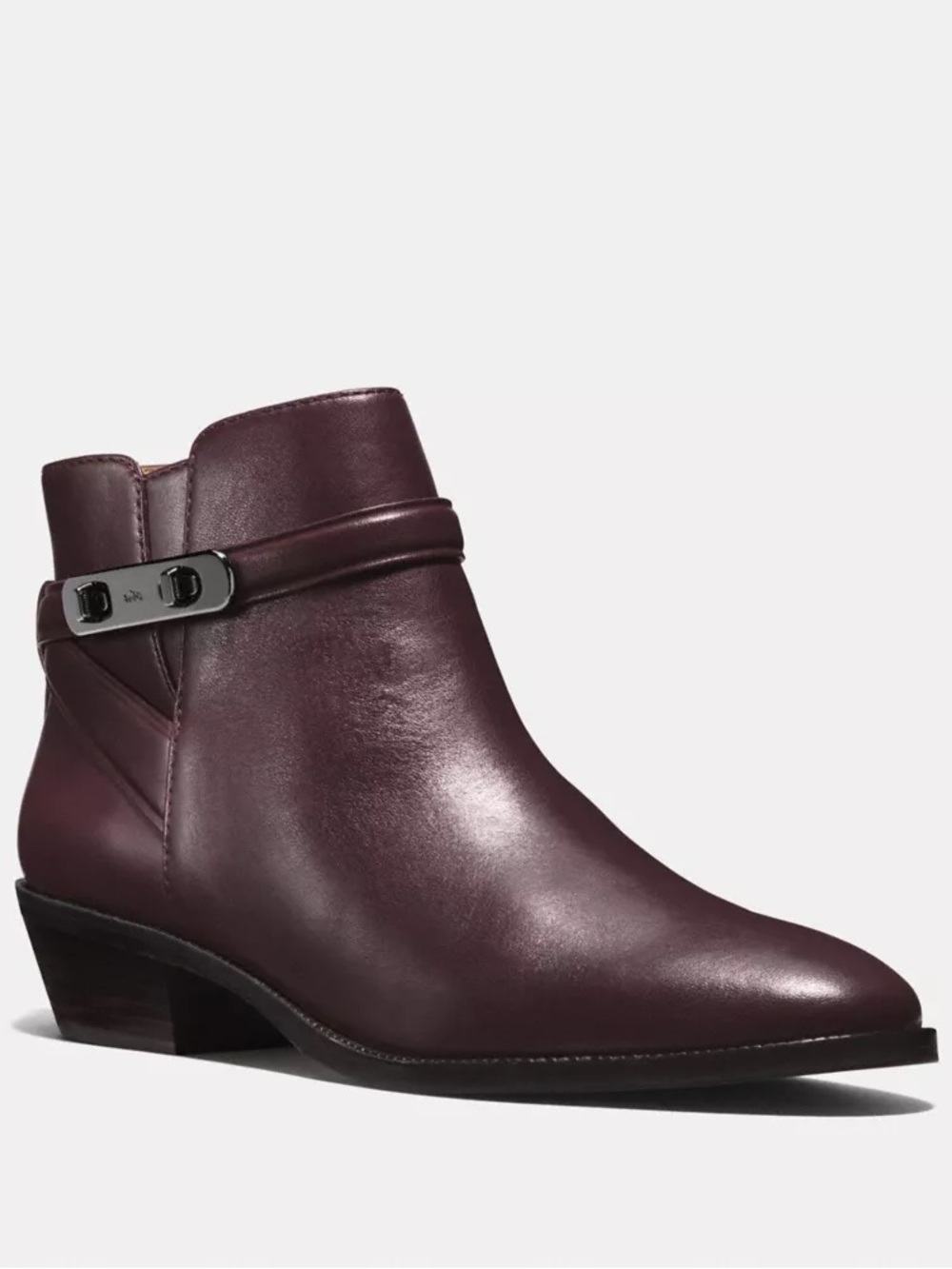 Coach Coleen Leather Ankle Bootie Sz 7 Ox Blood